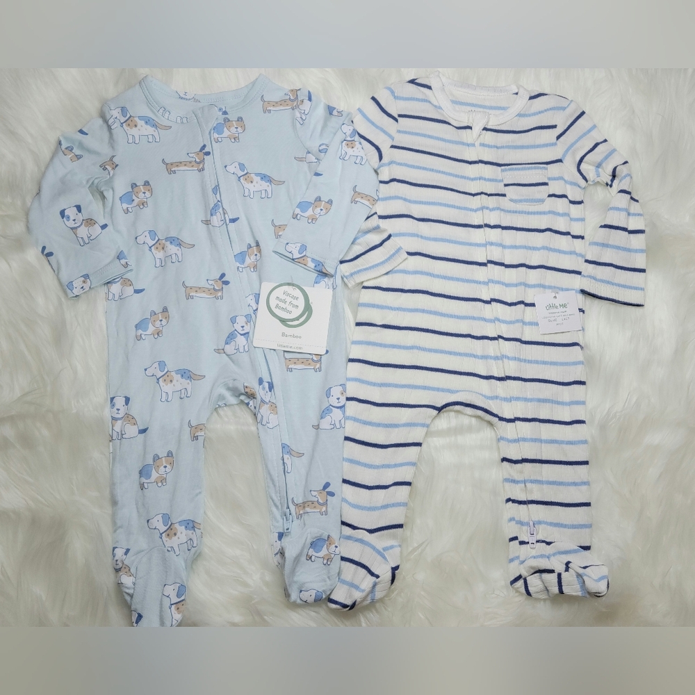Little Me Puppy/Stripe TWO pack Zippy